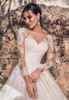 Robe De mariée de luxe à col en V grande taille chapelle Train chérie Vestido De Novia Appliqued robes De mariée