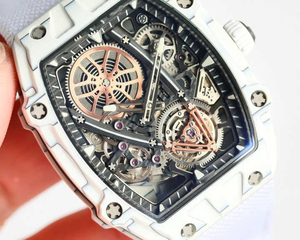 Luxury Men's Tourbillon Mechanical <b>Watch</b>, Ultra-thin Tonneau-shaped <b>Case</b>, Carbon Fiber Rubber Strap, Sporty RM Waterproof <b>Watch</b> - Product Image 3