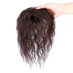 Corn Perm Hair Replacement Block For Women <b>Cover</b> Gray Hair Top toupee High <b>Temperature</b> Wire Real Hair Extension - Product Image 1