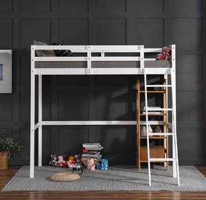 <span class=keywords><strong>Lit</strong></span> superposé en bois pour enfants, adolescents et adultes, <span class=keywords><strong>lit</strong></span> simple, pas besoin de sommier tapissier, <span class=keywords><strong>blanc</strong></span> - Product Image 3