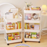 Petit chariot de rangement à 5 niveaux sur roulettes, étagère mobile sur pied pour le salon, les collations, l'usage domestique, la chambre à coucher, le chevet