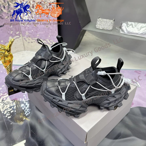 Zapatillas Deportivas Blancas con Detalles Naranjas, para Senderismo, con Parte Superior de Malla Transpirable, Suela Gruesa Antideslizante, Casuales, para Exteriores, Estilo Balenciaga - Product Image 5