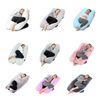 Oreiller de grossesse en forme de U avec housse en velours gris amovible, soutien complet du ventre, oreiller de maternité pour adulte, conception extensible 80x140cm