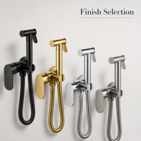 Ensemble de pulvérisateur de bidet mural moderne en zinc avec pistolet de pulvérisation Shattaf, mitigeur et tuyau pour salle de bain