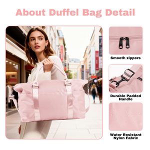 Large Capacity Duffel <b>Travel</b> <b>Bag</b> with Waterproof Nylon Fabric Multi-Pocket Organization <b>Travels</b> Airplane Friendly - Product Image 6