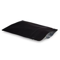 Pochette plate en aluminium noir mat avec fermeture éclair, sachets en aluminium, sachets refermables en mylar, emballage de stockage