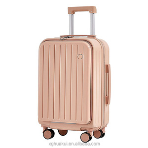 Couverture avant fermeture éclair ouverte pour <span class=keywords><strong>compartiment</strong></span> pour ordinateur portable sac de voyage ABS PC bagages sac Portable poignée chariot <span class=keywords><strong>valise</strong></span> avec porte-gobelet - Product Image 4
