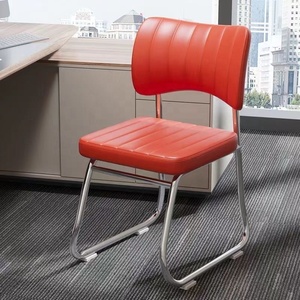 Silla de Oficina Tapizada en Negro con Base de Acero Inoxidable, Asiento Ergonómico Moderno para Oficina en Casa, Sala de Conferencias - Product Image 6