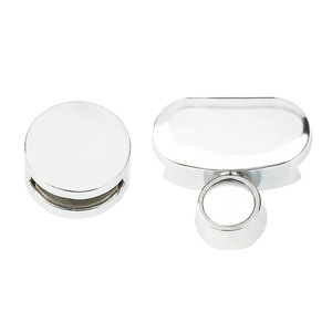 Support de miroir en verre rond en alliage de zinc chromé, fixation murale, sans cadre, design minimaliste pour salle de bain - Product Image 3