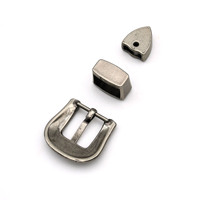 Cloxy 15mm métal boucles ardillon boucle de ceinture en cuir gaufré pour sac chapeau chaussures cuir artisanat 15mm Western boucle de ceinture ensemble 3 pièces