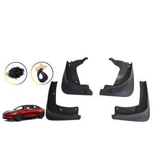 FOR Tesla <b>Model</b> 3 Mudguard TE1006-1 Carbon Fiber Front Right 24 25 Black Tire Deflector - Product Image 5
