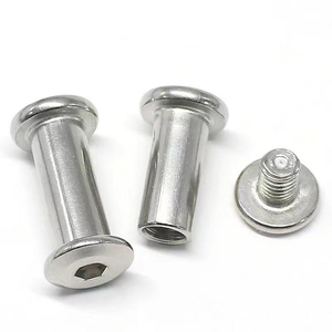 Rivets double face, acier inoxydable, diamètre 6 mm, diamètre de la tête 1/2 pouce, longueur 30 mm, finition brillante, classes 4.8 et 6.8 - Product Image 1