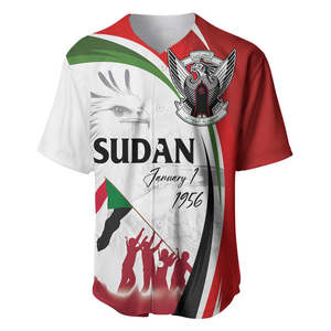 La vittoria della maglia da Baseball del giorno dell'indipendenza del Sudan è nostra: i soldati della patria delle uniformi da Baseball Casual a maniche corte da uomo - Product Image 3