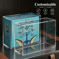 Boîte de présentation magnétique en acrylique personnalisée pour cartes d'anime sur le thème des créatures aquatiques bleues, boîte cadeau super magnétique N52 avec protection UV