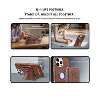 Étui en cuir tout compris pour Apple 17Pro Max 15/16Plus téléphones mobiles 13Pro avec lanière et porte-carte magnétique