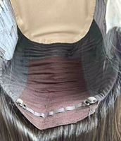 Perruque Lace Front sans colle avec dessus en peau, bretelles réglables, attaches auriculaires multidirectionnelles, en cheveux humains chinois couleur sel et poivre pour femmes blanches