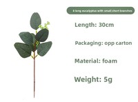 Handgemaakte kunstzijde eucalyptus geldblad fruit enkelvoudige kleine steel Scandinavische stijl Instagram-geïnspireerde groene planten decoratie