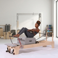Reformer de Pilates Profesional LUMINE Plegable de Madera de Arce Canadiense, Equipo de Gimnasio Comercial Portátil y Ajustable con 3 Años de Garantía