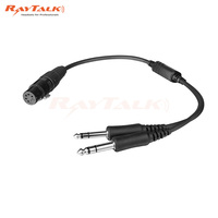 Adaptateur de casque d'aviation pour Airbus XLR GA, double connecteur femelle 5 broches, CB-10 noir