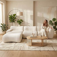Canapé-lit sectionnel moderne en forme de L capitonné - Canapé pliable en tissu avec mousse haute densité pour appartement, couleur personnalisable, garantie 3 ans