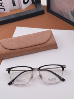 ST All-Day Comfort Montures de lunettes optiques en titane ultra-légères Forme de visage en diamant avec résistance à la corrosion