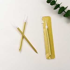 Bougie d'anniversaire longue dorée, cylindrique, en cire de soja mélangée, couleur unie, style crayon, pour la décoration de gâteaux - Product Image 1