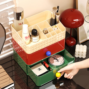 Yimijia Cosmetic Storage Box Large Capacity Drawer Style Plastic Makeup Organizer Desktop Dressing Table Storage Rack - Product Image 3