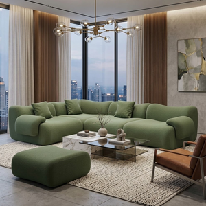 Sofá Modular Moderno de <span class=keywords><strong>Dos</strong></span> y <span class=keywords><strong>Tres</strong></span> Plazas, Sofá Seccional en Forma de L, U y S para Sala de Estar, Sofá Lounge con Asiento Profundo y Otomana - Product Image 5