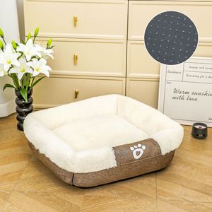DO Autumn and Winter New Plush <strong>Pet</strong> <strong>Bed</strong> Mat PP Cotton Filling Antiskid Bottom Design Dogs and Cats Mat Square <strong>Pet</strong> Products <strong>Bed</strong> - Product Image 2