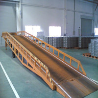 Ramp Hidrolik Konty DCQY untuk Pemuatan Kontainer, untuk Forklift, Baja Karbon, Pagar Pengaman 300mm, Bersertifikasi ISO, Kapasitas 6T-15T