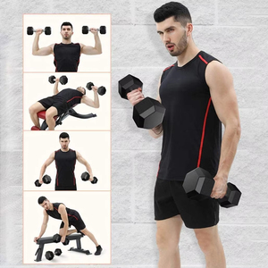 Haltères hexagonaux 5LB-100LB en fonte d'acier recouverts de caoutchouc, équipement de musculation pour la maison, la salle de sport commerciale et l'entraînement de force. - Product Image 5