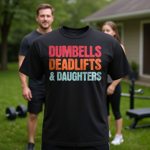 Camiseta Dumbbells Deadlifts Daughters, regalo del día del padre para papá - Product Image 3