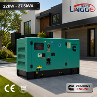 Groupe électrogène diesel silencieux 22 kW 27,5 kVA avec moteur Cummings, triphasé 230 V 380 V 50 Hz, pour usage domestique et commercial de secours