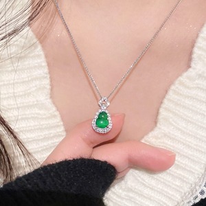 Collier pendentif en argent pur S925 simple pour femmes, été, exquis, délicat, de forme géométrique, pendentifs personnalisés, charmes fins - Product Image 1