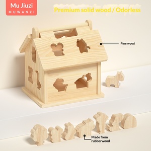 Gioco Montessori per la Cognizione degli <span class=keywords><strong>Animali</strong></span> della <span class=keywords><strong>Fattoria</strong></span>, Gioco Educativo per <span class=keywords><strong>Bambini</strong></span> con Abbinamento Forme, Puzzle Creativo in Legno - Product Image 2