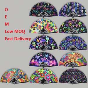 Abanico de Bambú Grande Estilo Kung Fu, Arte Popular Ecológico con Pintura UV Brillante para Decoración del Hogar, Año Nuevo Chino y Otras Ocasiones - Product Image 6