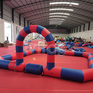 Коммерческая детская воздушная полоса препятствий надувная беговая дорожка наружная надувная гоночная трасса с бампером автомобиля - Product Image 3