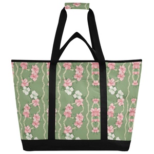 Large Capacity Outdoor Lunch Bag Aloha Hawaiian Flowers Puakenikeni Customs Waterproof Oxford Camping Cooler Bag - Product Image 1