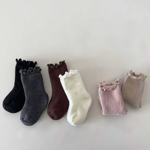 <span class=keywords><strong>Calcetines</strong></span> para Bebés y Niñas, <span class=keywords><strong>Calcetines</strong></span> Gruesos para Bebés, <span class=keywords><strong>Calcetines</strong></span> Holgados con Volantes, de Algodón de Rizo, Cálidos y Cómodos - Product Image 1