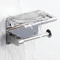 Porte-rouleau de papier toilette mural de luxe en acier inoxydable 304 avec étagère pour téléphone, accessoires de salle de bain, distributeur de serviettes en papier