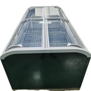 ตู้แช่แข็งแสดงสินค้าแบบเกาะกลาง ไม่มีน้ำแข็งเกาะ ขนาดใหญ่ 1000 ลิตร ประตูกระจก สำหรับเนื้อสัตว์และไอศกรีม ของเคนคูล ซูเปอร์มาร์เก็ต - Product Image 1