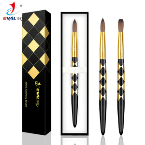 Yüksek Kalite %100 Kolinsky Akrilik Fırça Sıcak Akrilik Tırnak Sanatı Fırçası Kıvrımlı Yuvarlak Akrilik Kolinsky Tırnak Fırçası - Product Image 3