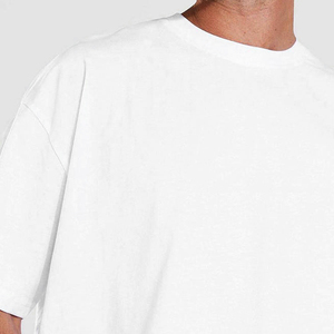 <b>White</b> Drop Shoulder Cotton <b>Tshirts</b> Manufacturer Streetwear Boxy Round Neck T-shirt Heavy Weight Oversized Blank t Shirt - Product Image 5