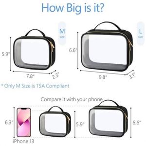 Trousse de Toilette Transparente Imperméable, Sac de Maquillage en PVC Transparent pour Voyage, Ensemble de Sacs Cosmétiques pour Femmes - Product Image 4