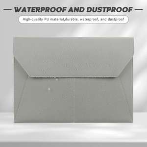 Waterproof A4 <b>File</b> <b>Folder</b> PU Leather Document Bag Envelope <b>File</b> Organizer with Magnetic Snap for Home School Office Stationery - Product Image 4