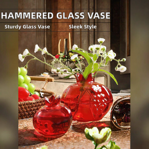 Vaso in Vetro Personalizzato con Motivo a Martello per Fiori di <span class=keywords><strong>Melograno</strong></span> Essiccati, Decorazione da Tavolo per Matrimoni - Product Image 2