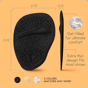 Cuscinetti metatarsali in Gel Comfort tutto il giorno da donna inserti sul tallone a sfera del piede cuscini di una taglia <span class=keywords><strong>per</strong></span> scarpe inserti con sollievo dal dolore-nero - Product Image 3