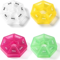Boîte à pilules carrée portable, mini, écologique, moderne, multifonctionnelle, 7 jours, logo personnalisé, 7 compartiments, rangement en plastique pour pilules et capsules