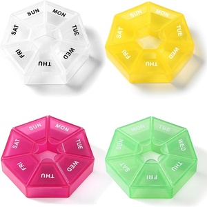Boîte à pilules carrée portable, mini, écologique, moderne, multifonctionnelle, 7 jours, logo personnalisé, 7 compartiments, rangement en plastique pour pilules et capsules - Product Image 1