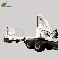 Rimorchio per Container con Sollevatore Laterale 40ft, Rimorchio con Gru Forestale, Camion Autocaricante per Sollevamento Container